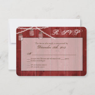 3x5 R.S.V.P. Reply Card Mason Jar String Lights