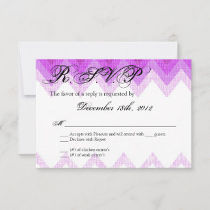 3x5 R.S.V.P. Reply Card Ombre Chevron Purple