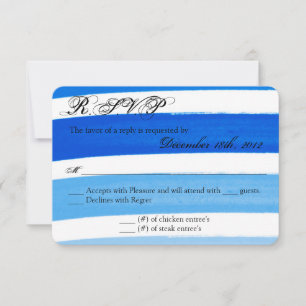 3x5 R.S.V.P. Reply Card Ombre Stripe Blue Line Fad
