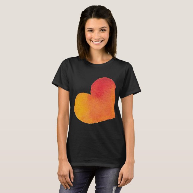 3x Black Watercolor Heart Shirt (Front Full)