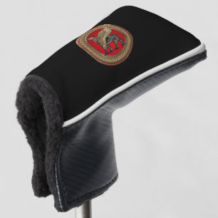 [400] Assyrian Winged Lion: Gold & Black Lamassu Golf Head Cover