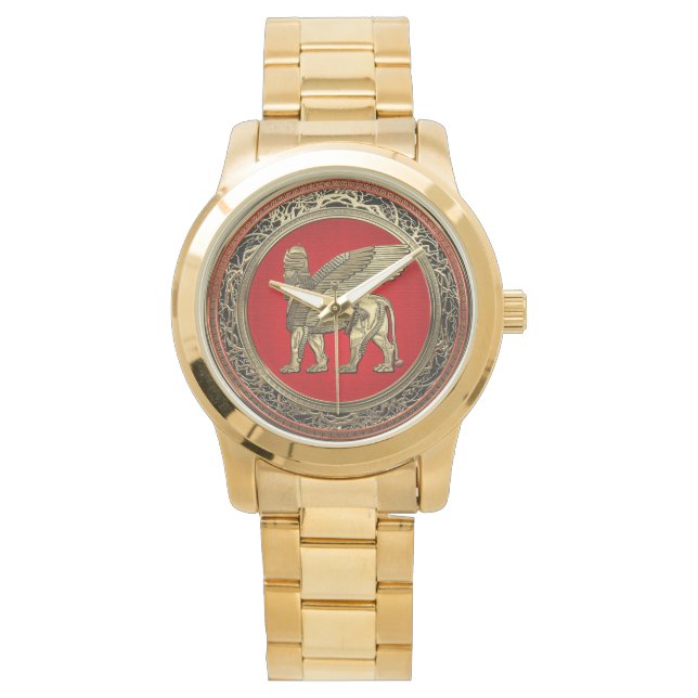 [400] Assyrian Winged Lion - Gold Lamassu Watch (Front)