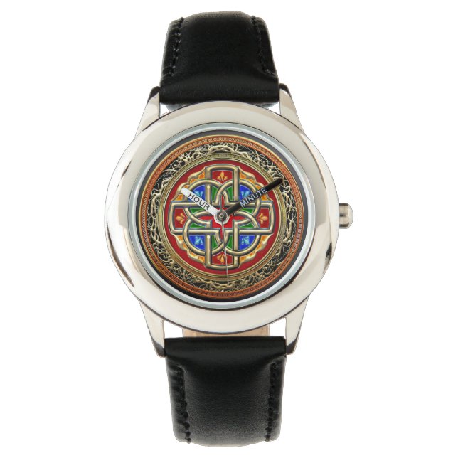 [400] Celtic Cross [Gold+Enamel] Watch (Front)