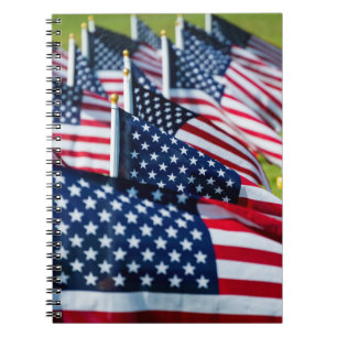 400 flags waving proudly in a field spiral notebook