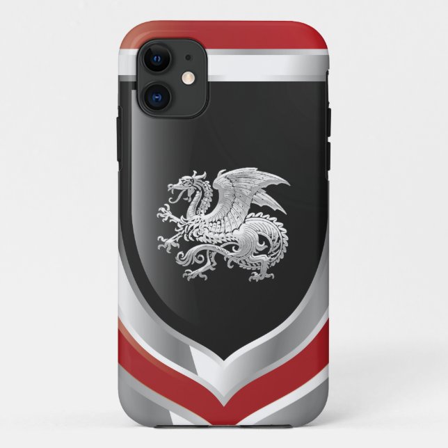 [400] Icelandic Dragon, Landvættir [Silver] Case-Mate iPhone Case (Back)