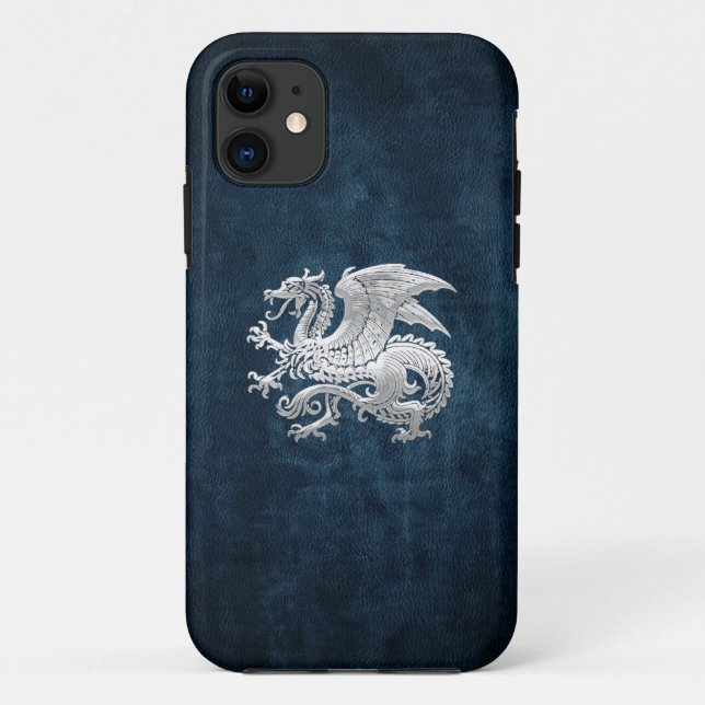 [400] Icelandic Dragon, Landvættir [Silver] Case-Mate iPhone Case (Back)