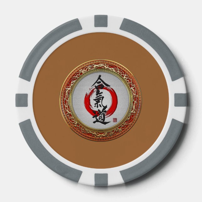 [400] Japanese calligraphy - Aikido Poker Chips (Front)