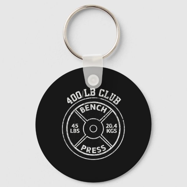 400 Lbs Pound Bench Press Club Gym Weightlifting P Key Ring (Front)