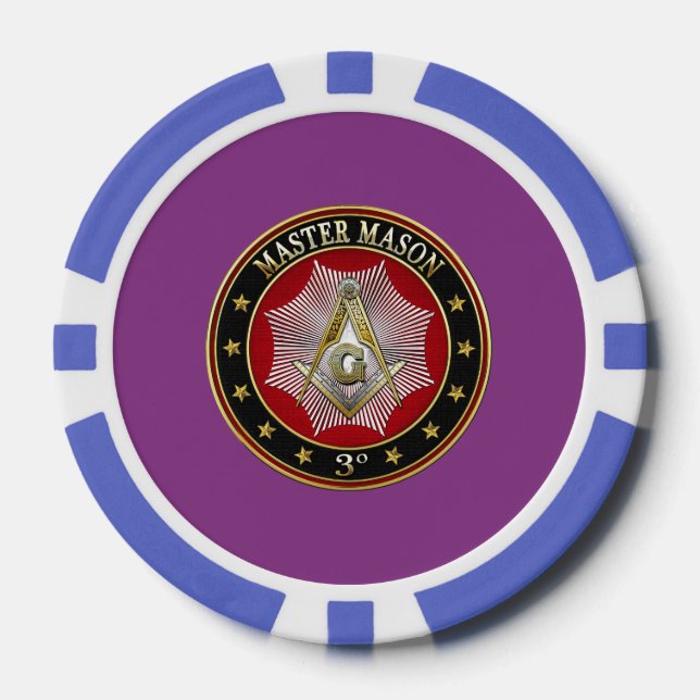 [400] Master Mason - 3rd Degree Square & Compasses Poker Chips (Front)