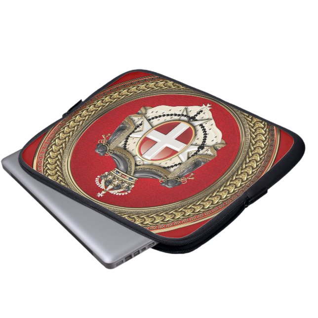 [400] Order of Malta - SMOM Coat of Arms Laptop Sleeve (Front Bottom)