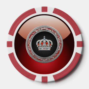 [400] Prince-Princess King-Queen Crown [Silver] Poker Chips