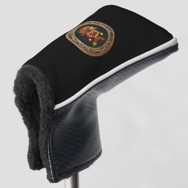 [400] Red and Yellow Dragons Golf Head Cover (3/4 Front)