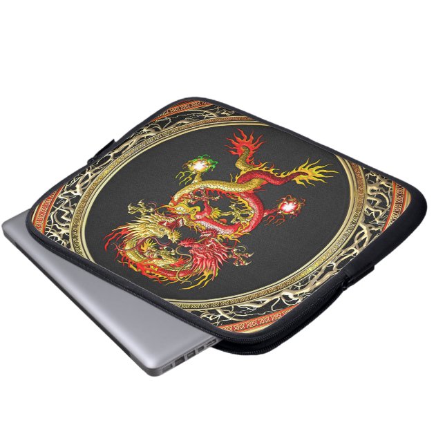 [400] Red and Yellow Dragons Laptop Sleeve (Front Bottom)