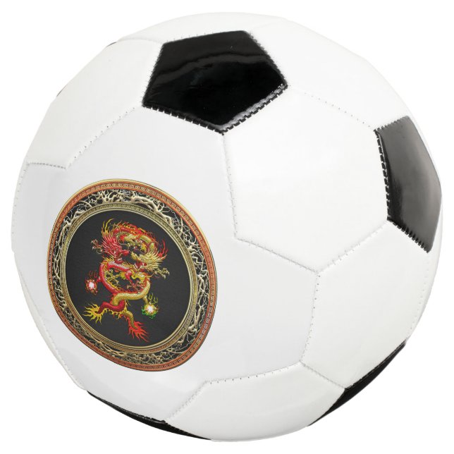 [400] Red and Yellow Dragons Soccer Ball (Three Quarter)