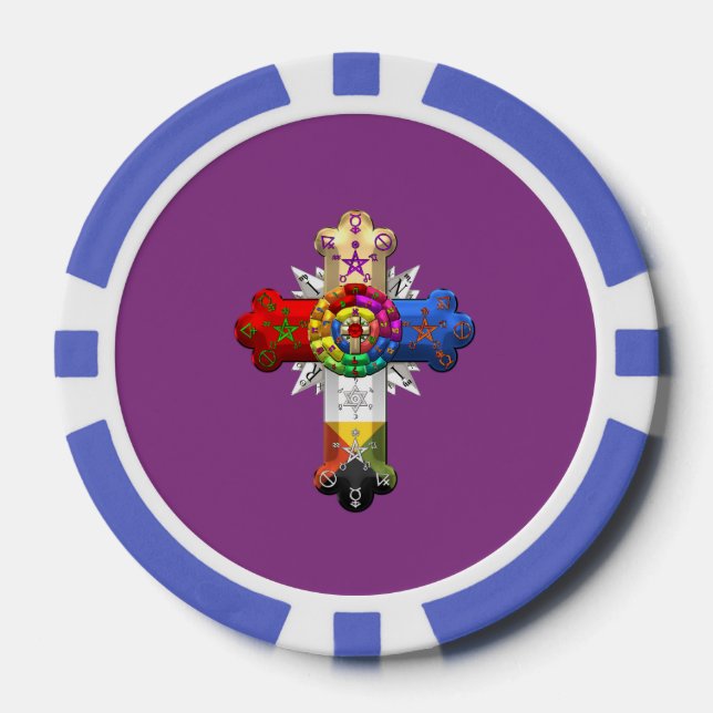 [400] Rosy Cross (Rose Croix) Poker Chips (Front)