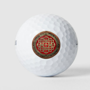 [400] Sacred Celtic Gold Knot Cross Golf Balls