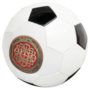 [400] Sacred Celtic Gold Knot Cross Soccer Ball