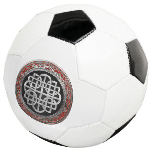 [400] Sacred Celtic Silver Knot Cross Soccer Ball