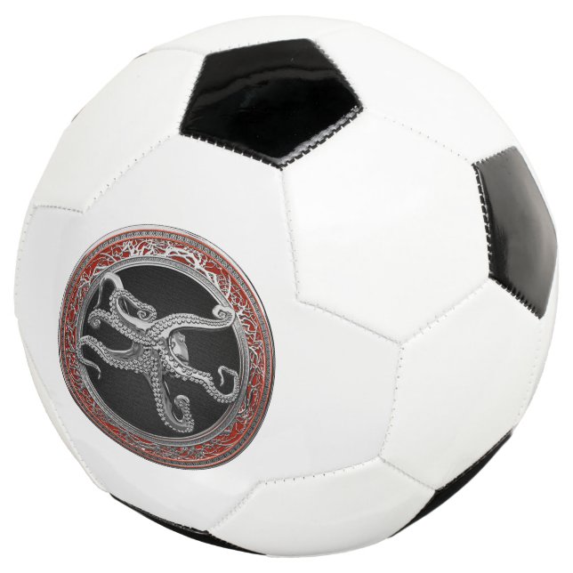 [400] Sacred Silver Octopus in Defensive Posture Soccer Ball (Three Quarter)