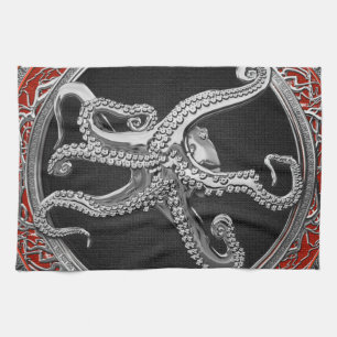 [400] Sacred Silver Octopus in Defensive Posture Tea Towel