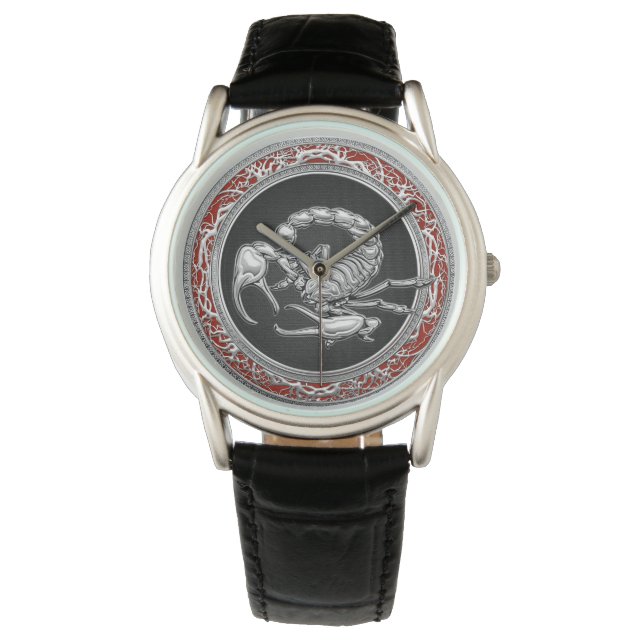 [400] Sacred Silver Scorpion on Black Watch (Front)