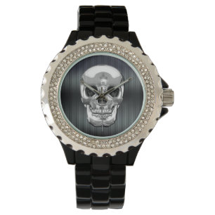 [400] Silver Human Skull Watch