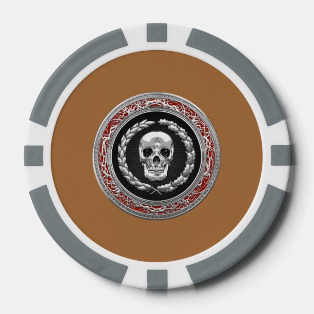 [400] Silver Skull Poker Chips (Front)