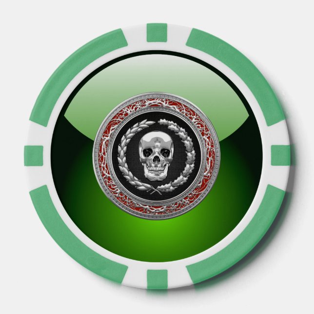 [400] Silver Skull Poker Chips (Front)