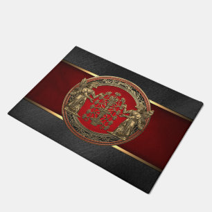 [400] Two Gold Ninurtas with Tree of Life Doormat