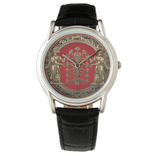 [400] Two Gold Ninurtas with Tree of Life Watch (Front)