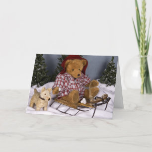 4010 Teddy Bear & Dog Christmas Holiday Card