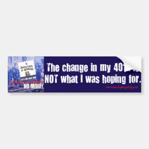 401k Pocket Change Bumper Sticker