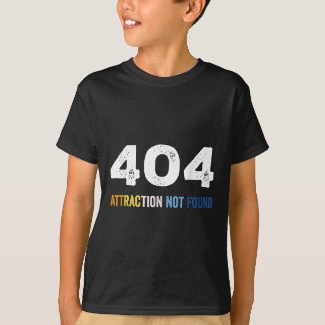 404 Attraction Not Found Funny Aroace Error Messag T-Shirt (Front)