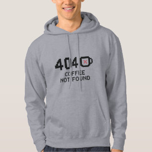 404: Coffee Not Found – Funny Tech Error Design Hoodie