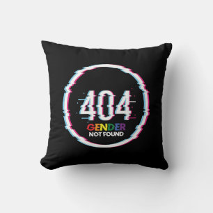 404 Gender Not Found Funny LGBTQ Pride Cushion