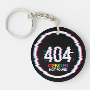 404 Gender Not Found   Funny LGBTQ   Pride Key Ring