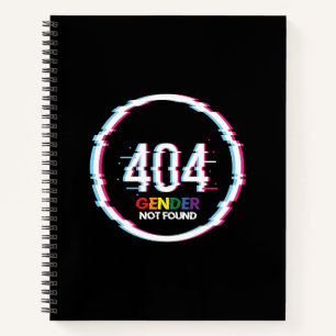 404 Gender Not Found   Funny LGBTQ   Pride Notebook