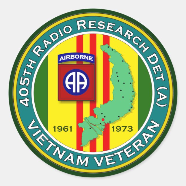 405th RRD-A - ASA Vietnam Classic Round Sticker (Front)