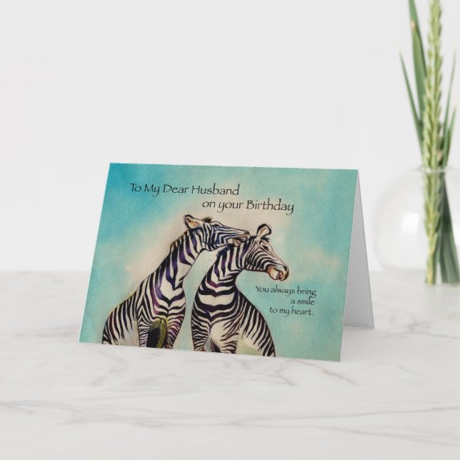 4089 Husband Birthday Zebras Card (Front)