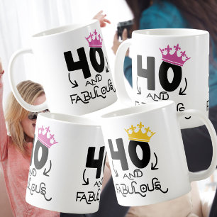 40 and fabulous 40th birthday celebration coffee mug