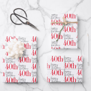  40 and Fabulous 40th Birthday Gift   Wrapping Paper Sheet