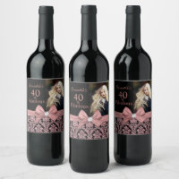 40 and fabulous birthday party bottle label
