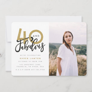 40 and fabulous birthday party photo invitation