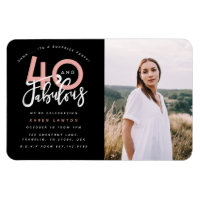 40 and fabulous birthday party photo invitation