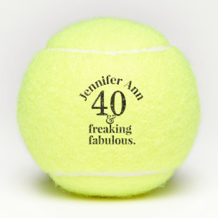 40 and Fabulous Birthday Personalized Funny Tennis Balls