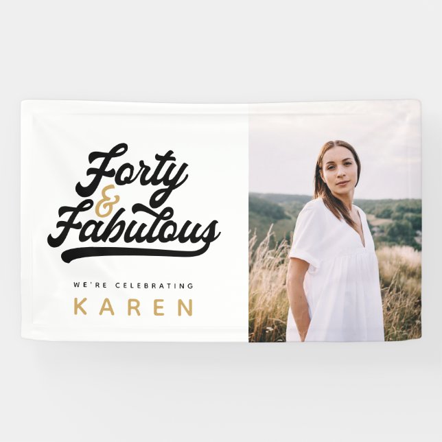 40 and fabulous birthday photo banner (Horizontal)