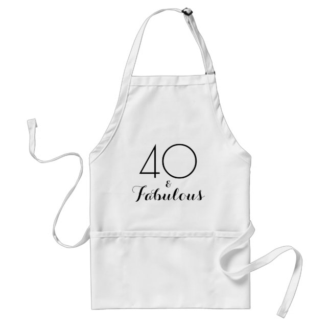 40 and Fabulous Black Typography Standard Apron (Front)