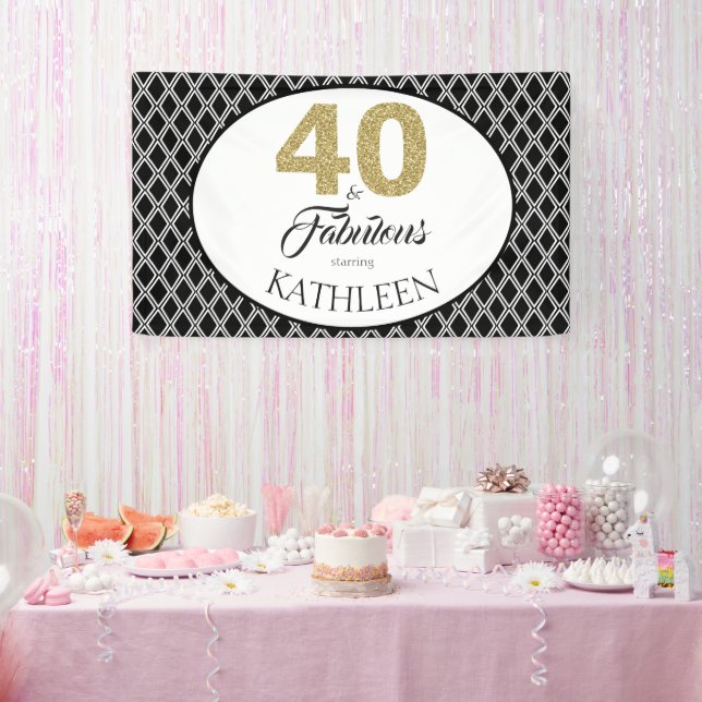 40 and Fabulous Custom 40th Birthday Banner (Party)