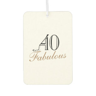 40 and Fabulous Elegant Script Birthday Photo Car Air Freshener