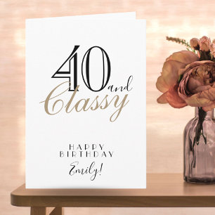 40 and Fabulous Elegant Typography 40th Birthday Card
